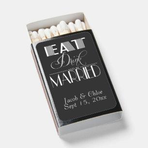 Art Deco Eat Drink be Married Matchboxes