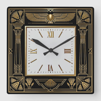 Art Deco Egyptian Square Wall Clock