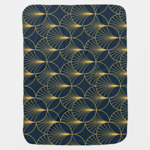 Art Deco Elegance: Fan Motifs Baby Blanket