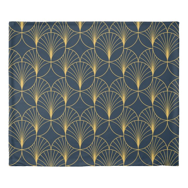 Art Deco Elegance: Fan Motifs Duvet Cover (Front)