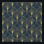 Art Deco Elegance: Fan Motifs Faux Canvas Print<br><div class="desc">Vintage elegant Art Deco style seamless pattern with fan shape golden motifs on dark blue background. Geometric abstract texture Vintage pattern. Embrace the Native American style with this intricate illustration. Vintage Elegance in Native American Style. deco, pattern, seamless, circle, motif, palm, fan, golden, leaf, background, geometric, gold, illustration, floral, texture,...</div>