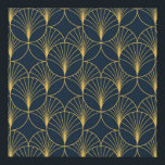 Art Deco Elegance: Fan Motifs Faux Canvas Print<br><div class="desc">Vintage elegant Art Deco style seamless pattern with fan shape golden motifs on dark blue background. Geometric abstract texture Vintage pattern. Embrace the Native American style with this intricate illustration. Vintage Elegance in Native American Style. deco, pattern, seamless, circle, motif, palm, fan, golden, leaf, background, geometric, gold, illustration, floral, texture,...</div>