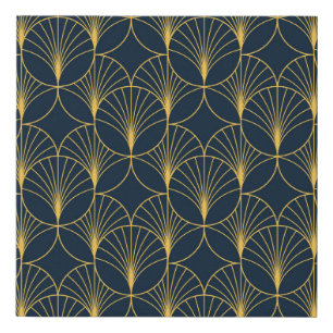 Art Deco Elegance: Fan Motifs Faux Canvas Print