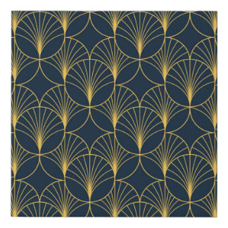 Art Deco Elegance: Fan Motifs Faux Canvas Print
