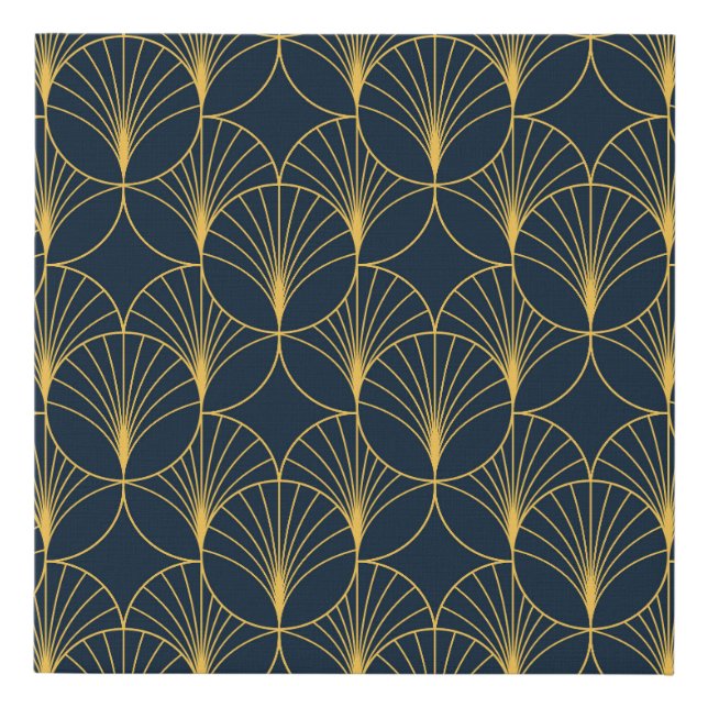Art Deco Elegance: Fan Motifs Faux Canvas Print (Front)