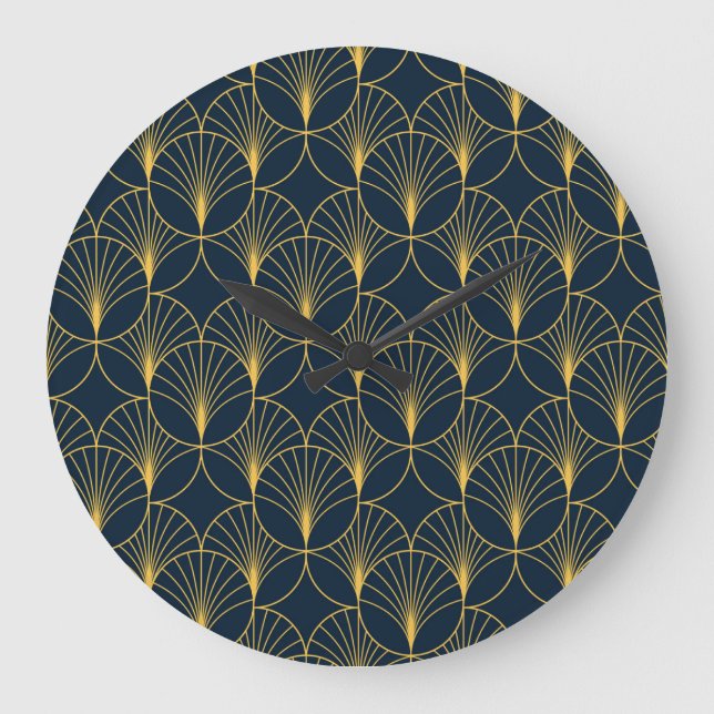 Art Deco Elegance: Fan Motifs Large Clock (Front)