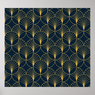 Art Deco Elegance: Fan Motifs Poster