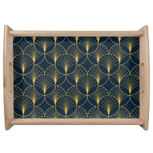 Art Deco Elegance: Fan Motifs Serving Tray