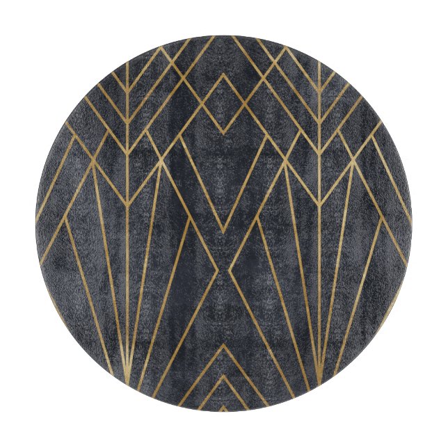 Art Deco Elegance: Geometric Glamour Cutting Board (Front)