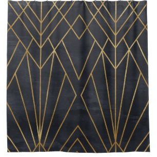 Art Deco Elegance: Geometric Glamour Shower Curtain