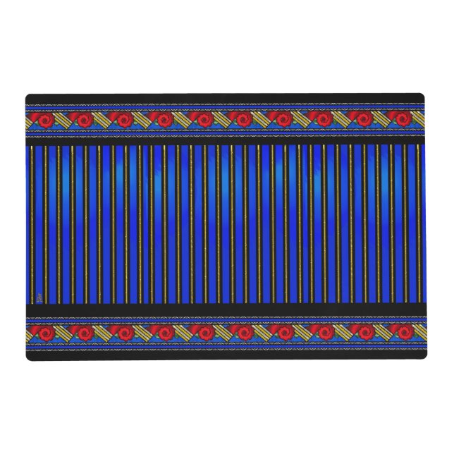 Art Deco Elegance in Regal Ultramarine Blue Placemat (Front)