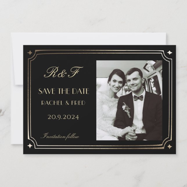 Art Deco Elegant Black Gold 20s Classic  (Front)