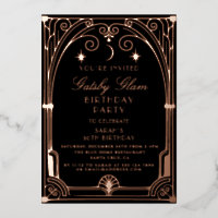 Art Deco Elegant Black Gold 20s Classic Birthday