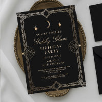 Art Deco Elegant Black Gold 20s Classic Birthday