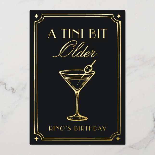 Art Deco Elegant Black Gold 20s Classic Wedding Foil Invitation (Front)