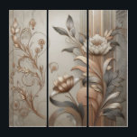 Art Deco: Elegant Botanicals and Geometric Luxury<br><div class="desc">This digital art features an elegant,  textured design with stylized floral and botanical motifs in shades of gold and silver,  accented with subtle geometrical patterns and rich metallic tones,  exuding a modern,  yet timeless luxury.</div>