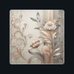 Art Deco: Elegant Botanicals and Geometric Luxury<br><div class="desc">This digital art features an elegant,  textured design with stylized floral and botanical motifs in shades of gold and silver,  accented with subtle geometrical patterns and rich metallic tones,  exuding a modern,  yet timeless luxury.</div>