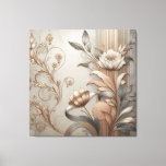 Art Deco: Elegant Botanicals and Geometric Luxury Canvas Print<br><div class="desc">This digital art features an elegant,  textured design with stylized floral and botanical motifs in shades of gold and silver,  accented with subtle geometrical patterns and rich metallic tones,  exuding a modern,  yet timeless luxury.</div>