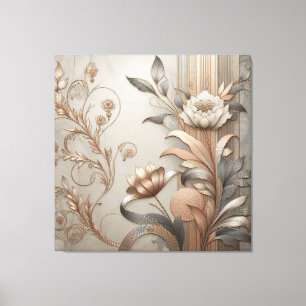 Art Deco: Elegant Botanicals and Geometric Luxury Canvas Print