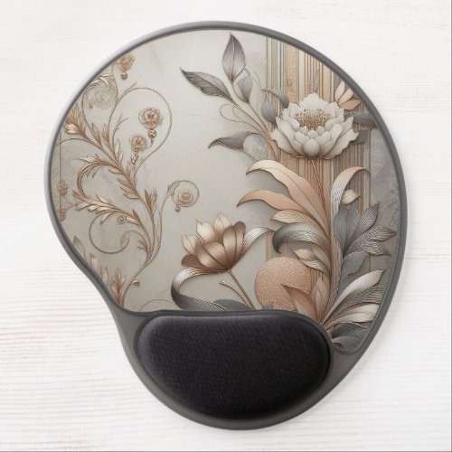 Art Deco Elegant Botanicals and Geometric Luxury Gel Mouse Pad