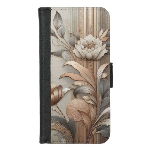 Art Deco Elegant Botanicals and Geometric Luxury iPhone 87 Wallet Case
