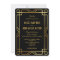 Art Deco Elegant Classic Gold Frame Black Wedding