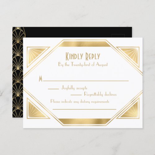 Art Deco elegant Great Gatsby RSVP Invitation Post