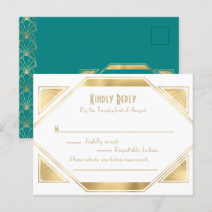 Art Deco elegant Great Gatsby RSVP Invitation Post
