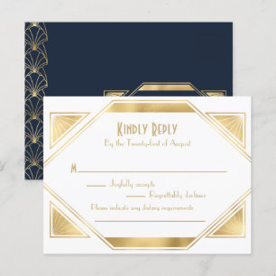Art Deco elegant Great Gatsby RSVP Invitation Post