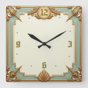 Art Deco Elegant Square Wall Clock
