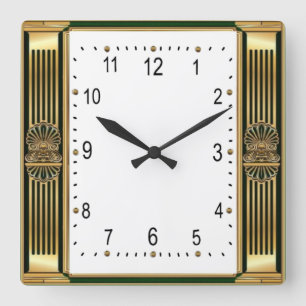 Art Deco Elegant Square Wall Clock