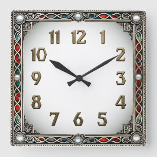 Art Deco Elegant Square Wall Clock