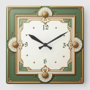 Art Deco Elegant Square Wall Clock