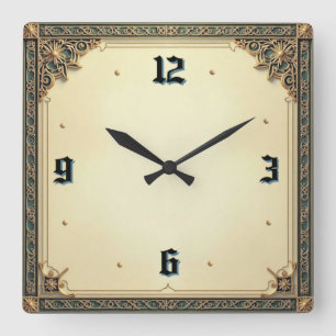 Art Deco Elegant Square Wall Clock
