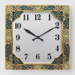Art Deco Elegant Square Wall Clock
