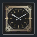Art Deco elegant  Square Wall Clock<br><div class="desc">Great clock design. You will love it like others. Be free to use this design for other product you like or to customize and add your text. Follow me for more. Thank you. Have a nice day.</div>
