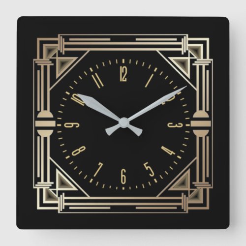 Art Deco elegant  Square Wall Clock
