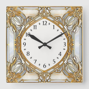 Art Deco Elegant  Square Wall Clock