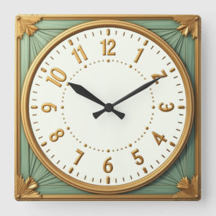 Art Deco Elegant Square Wall Clock