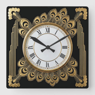 Art Deco Elegant Square Wall Clock