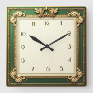 Art Deco Elegant Square Wall Clock
