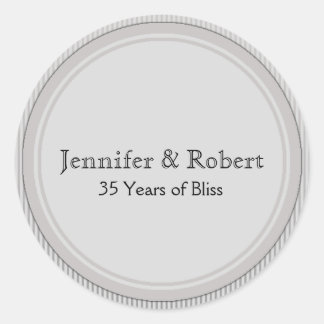 Art Deco Elegant Stripe Anniversary Classic Round Sticker