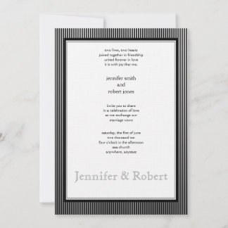 Art Deco Elegant Stripe Wedding Invitation