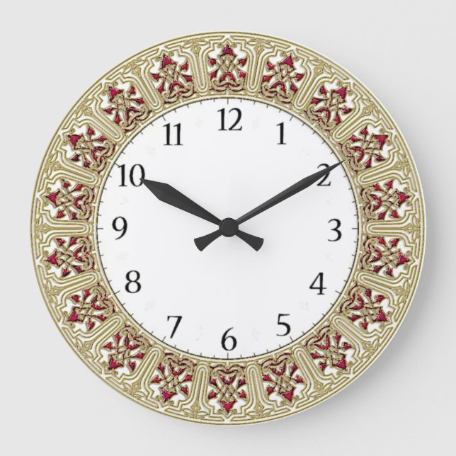 Art Deco Elegant Wall Large Clock (Front)