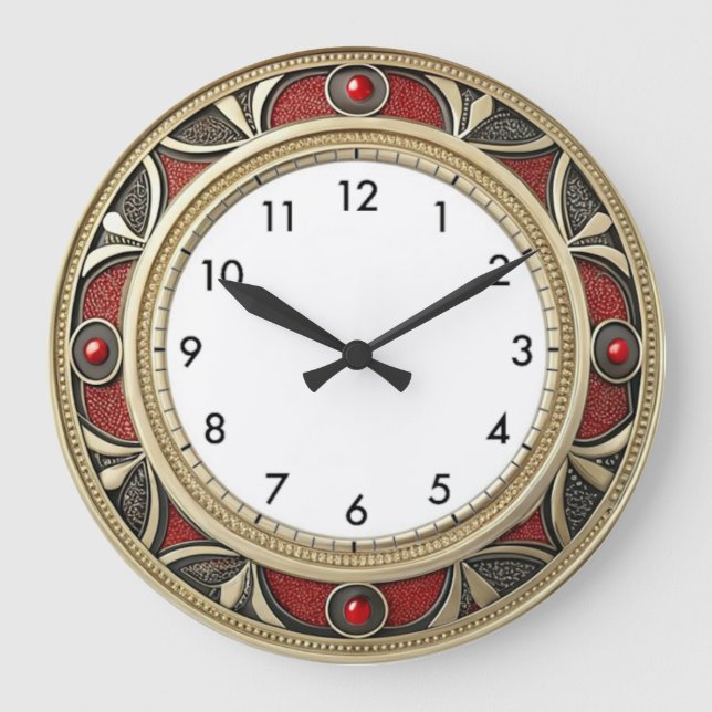 Art Deco Elegant Wall Large Clock (Front)