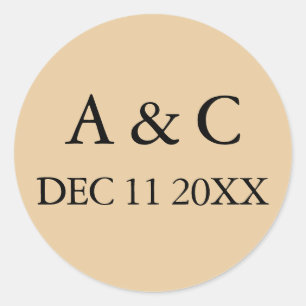 Art Deco Elegant Wedding Classic Round Sticker