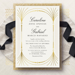 Art Deco Elegant Wedding Foil Invitation