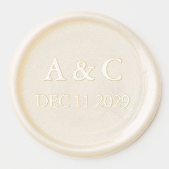 Art Deco Elegant Wedding Wax Seal Sticker (Front)