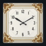 Art Deco Elegant White Square Wall Clock<br><div class="desc">Great clock design. You will love it like others. Be free to use this design for other product you like or to customize and add your text. Follow me for more. Thank you. Have a nice day.</div>