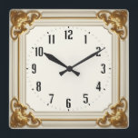 Art Deco Elegant White Square Wall Clock<br><div class="desc">Great clock design. You will love it like others. Be free to use this design for other product you like or to customize and add your text. Follow me for more. Thank you. Have a nice day.</div>